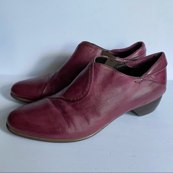 Vintage leather pumps in unique merlot colour 37.5 - Picture 3 of 10